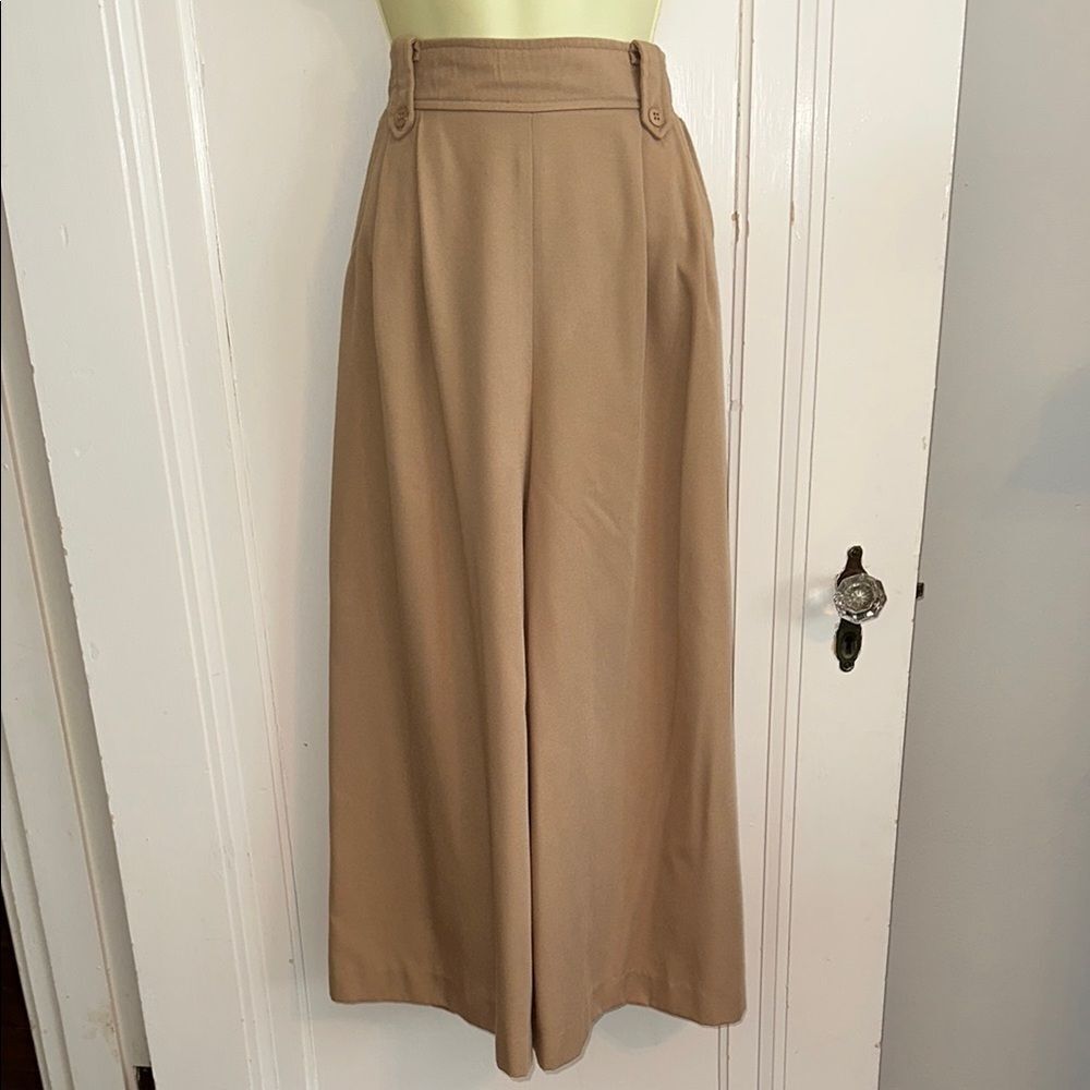 Vintage 70s JG Collection By Joyce High-Waisted Tan/Khaki Wide-Leg Culotte Pants